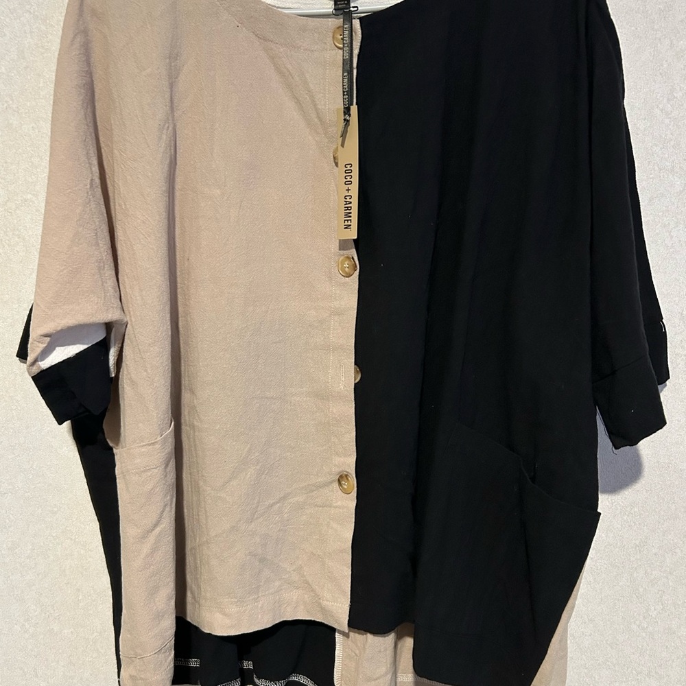 NWT Coco Carmen Women’s Plus Size Retro Top, Multicolor Size XXL